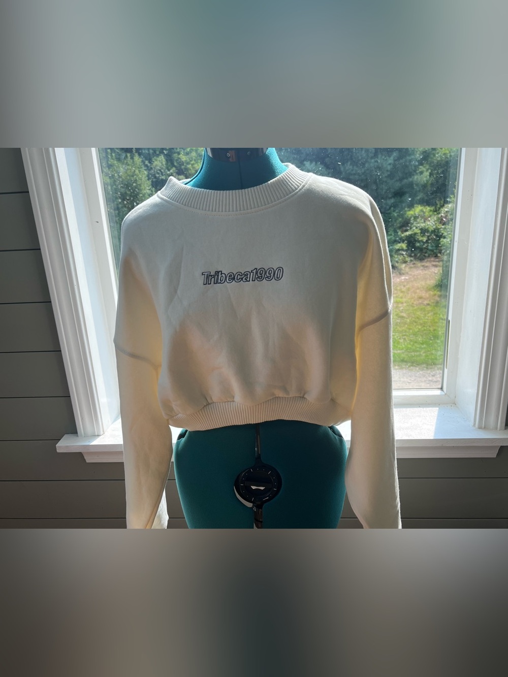 Zara Cream Cropped Crewneckuu Sweatshirt - Picture 6 of 6